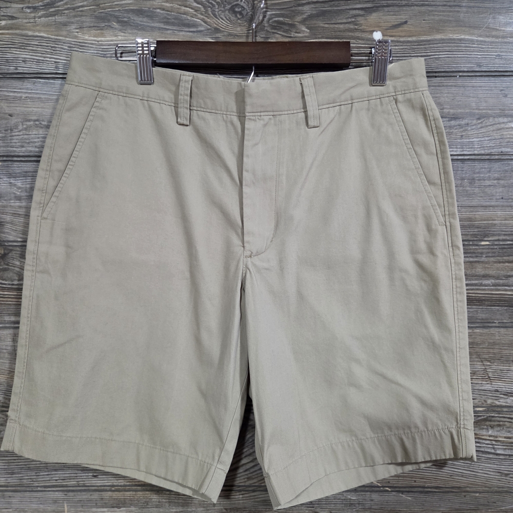 J. Crew Men's Light Khaki Flat-Front Shorts Size 32W